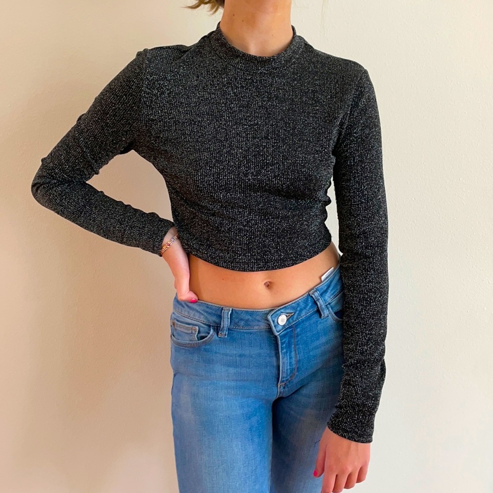 sparkly black crop top from amazon